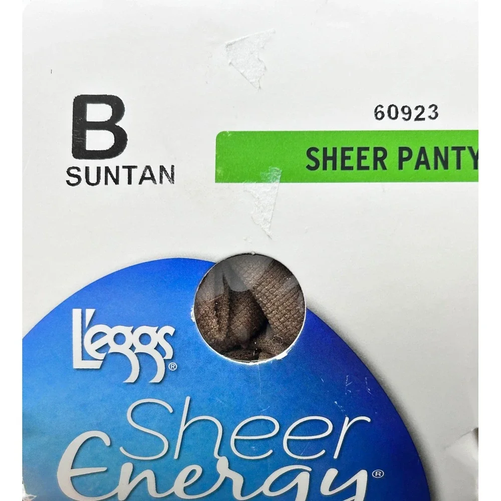 Leggs Sheer Energy Medium Support‎ Pantyhose Suntan Size B 60923 Sheer Toe